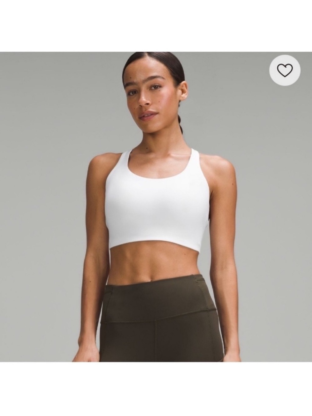 Like New Lululemon Energy Bra High Support- White, Size 34C